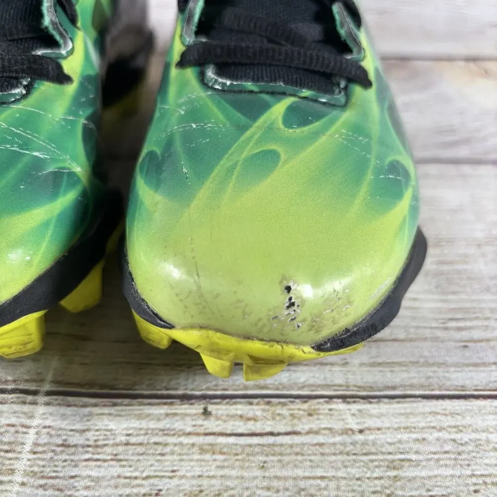 Under Armour Green and Black Kids Football Cleats